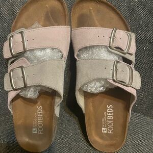 White Mountain Dual-Tone Buckle Sandals